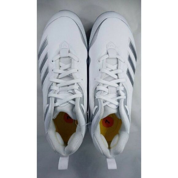 Adidas White Metal Baseball Cleats Icon 6 Bounce White/Silver Men\'s Size‎ 7 New. main image 7